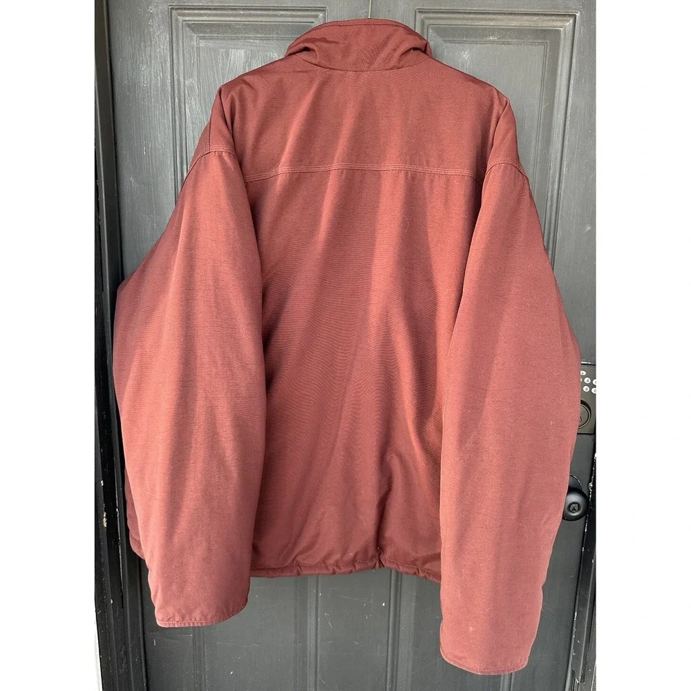 Carhartt J174 RDW Nylon Insulated Jacket Zip Snap Workwear Maroon Mens XL‎